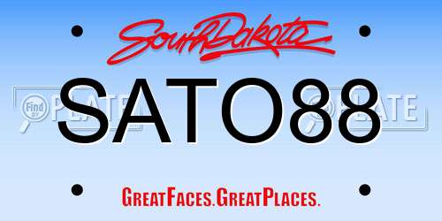 SATO88 South Dakota License Plate