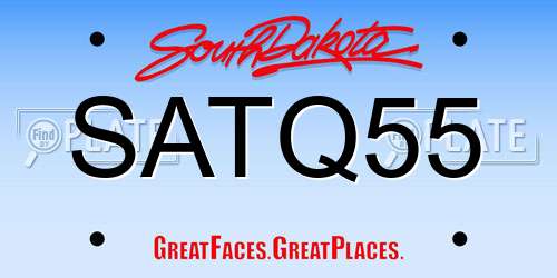 SATQ55 South Dakota License Plate