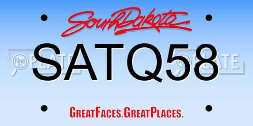 SATQ58 South Dakota License Plate