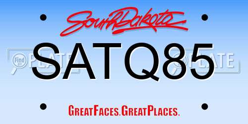 SATQ85 South Dakota License Plate