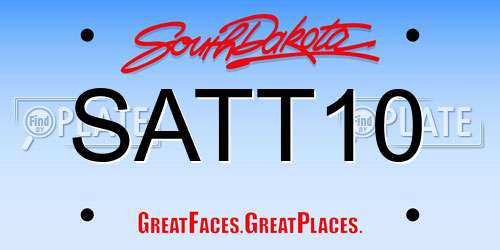 SATT10 South Dakota License Plate