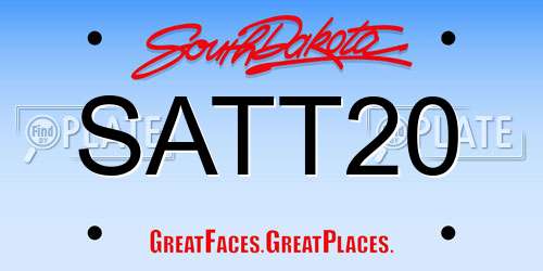 SATT20 South Dakota License Plate