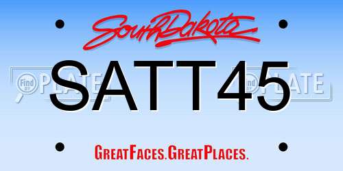 SATT45 South Dakota License Plate