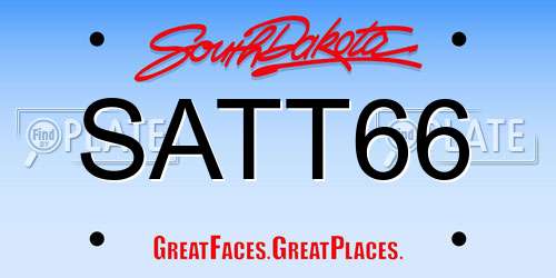 SATT66 South Dakota License Plate