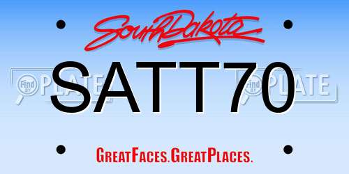 SATT70 South Dakota License Plate