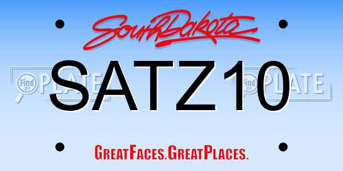 SATZ10 South Dakota License Plate