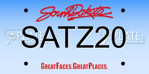 SATZ20 South Dakota License Plate