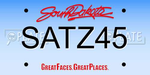 SATZ45 South Dakota License Plate