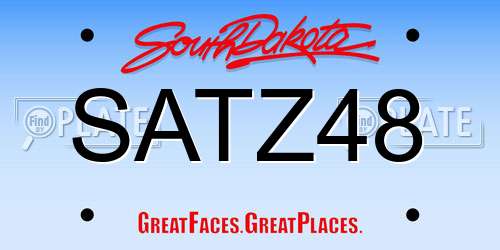SATZ48 South Dakota License Plate