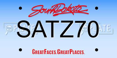 SATZ70 South Dakota License Plate