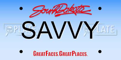 SAVVY South Dakota License Plate