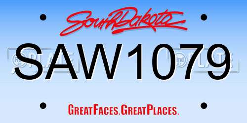 SAW1079 South Dakota License Plate