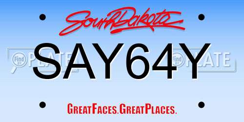 SAY64Y South Dakota License Plate