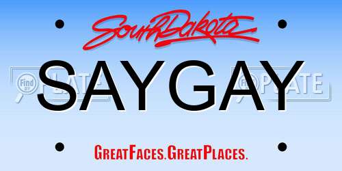 SAYGAY South Dakota License Plate