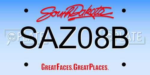 SAZ08B South Dakota License Plate