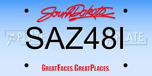 SAZ48I South Dakota License Plate