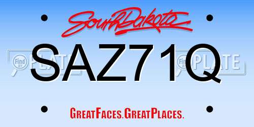 SAZ71Q South Dakota License Plate