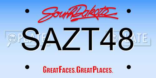 SAZT48 South Dakota License Plate