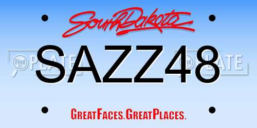 SAZZ48 South Dakota License Plate