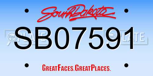 SB07591 South Dakota License Plate