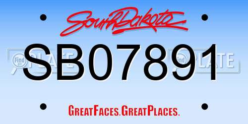 SB07891 South Dakota License Plate