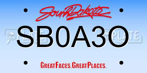 SB0A3O South Dakota License Plate