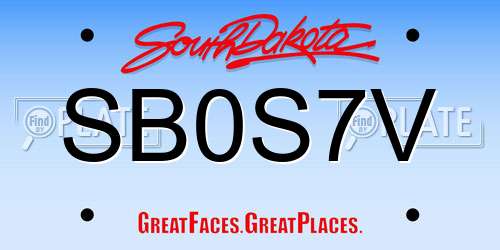 SB0S7V South Dakota License Plate