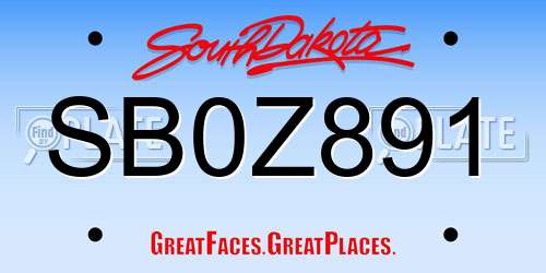 SB0Z891 South Dakota License Plate