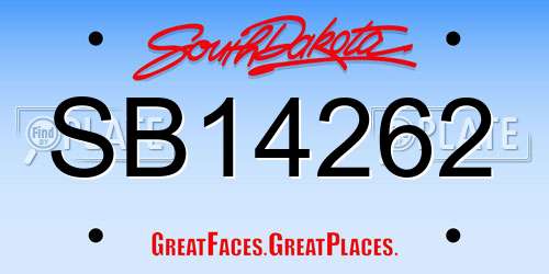 SB14262 South Dakota License Plate