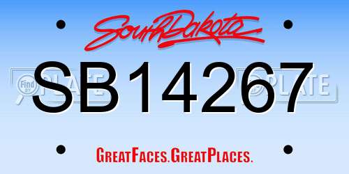 SB14267 South Dakota License Plate