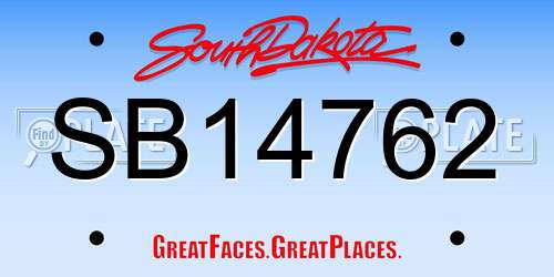 SB14762 South Dakota License Plate