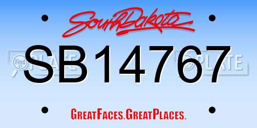 SB14767 South Dakota License Plate