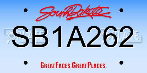 SB1A262 South Dakota License Plate