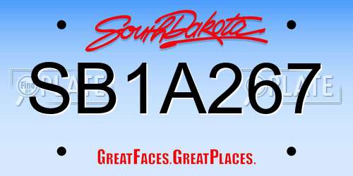 SB1A267 South Dakota License Plate