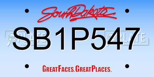 SB1P547 South Dakota License Plate
