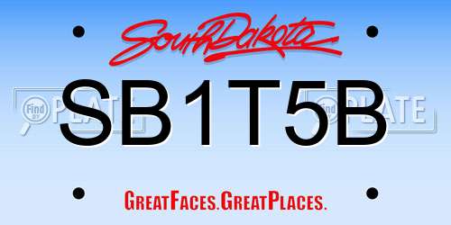SB1T5B South Dakota License Plate