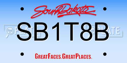 SB1T8B South Dakota License Plate