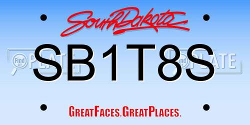 SB1T8S South Dakota License Plate