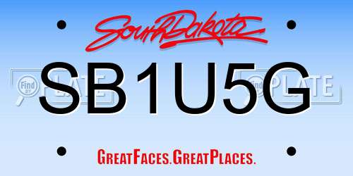 SB1U5G South Dakota License Plate