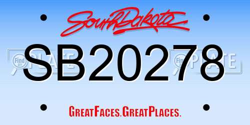 SB20278 South Dakota License Plate