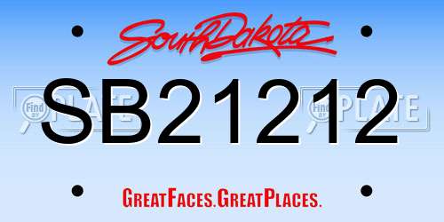 SB21212 South Dakota License Plate