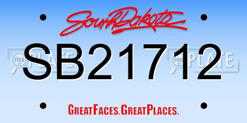 SB21712 South Dakota License Plate