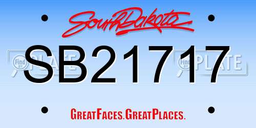 SB21717 South Dakota License Plate