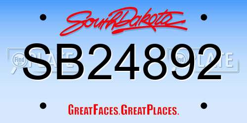 SB24892 South Dakota License Plate
