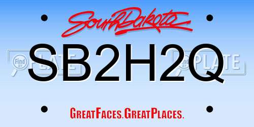SB2H2Q South Dakota License Plate