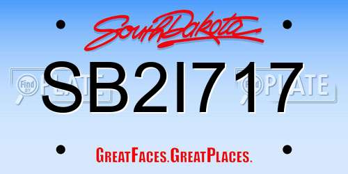 SB2I717 South Dakota License Plate