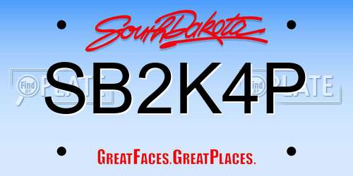 SB2K4P South Dakota License Plate
