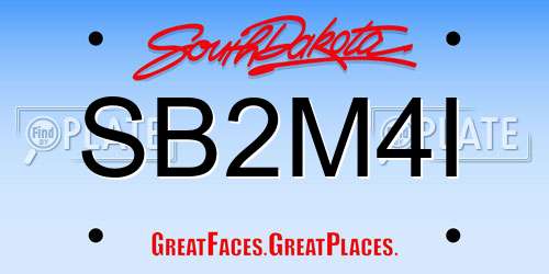 SB2M4I South Dakota License Plate