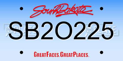 SB2O225 South Dakota License Plate
