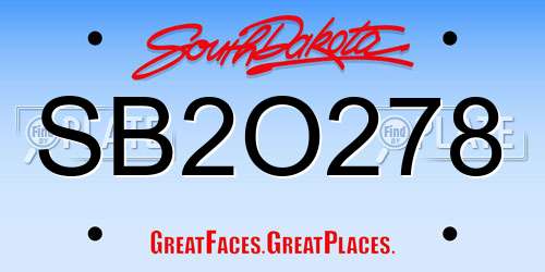 SB2O278 South Dakota License Plate